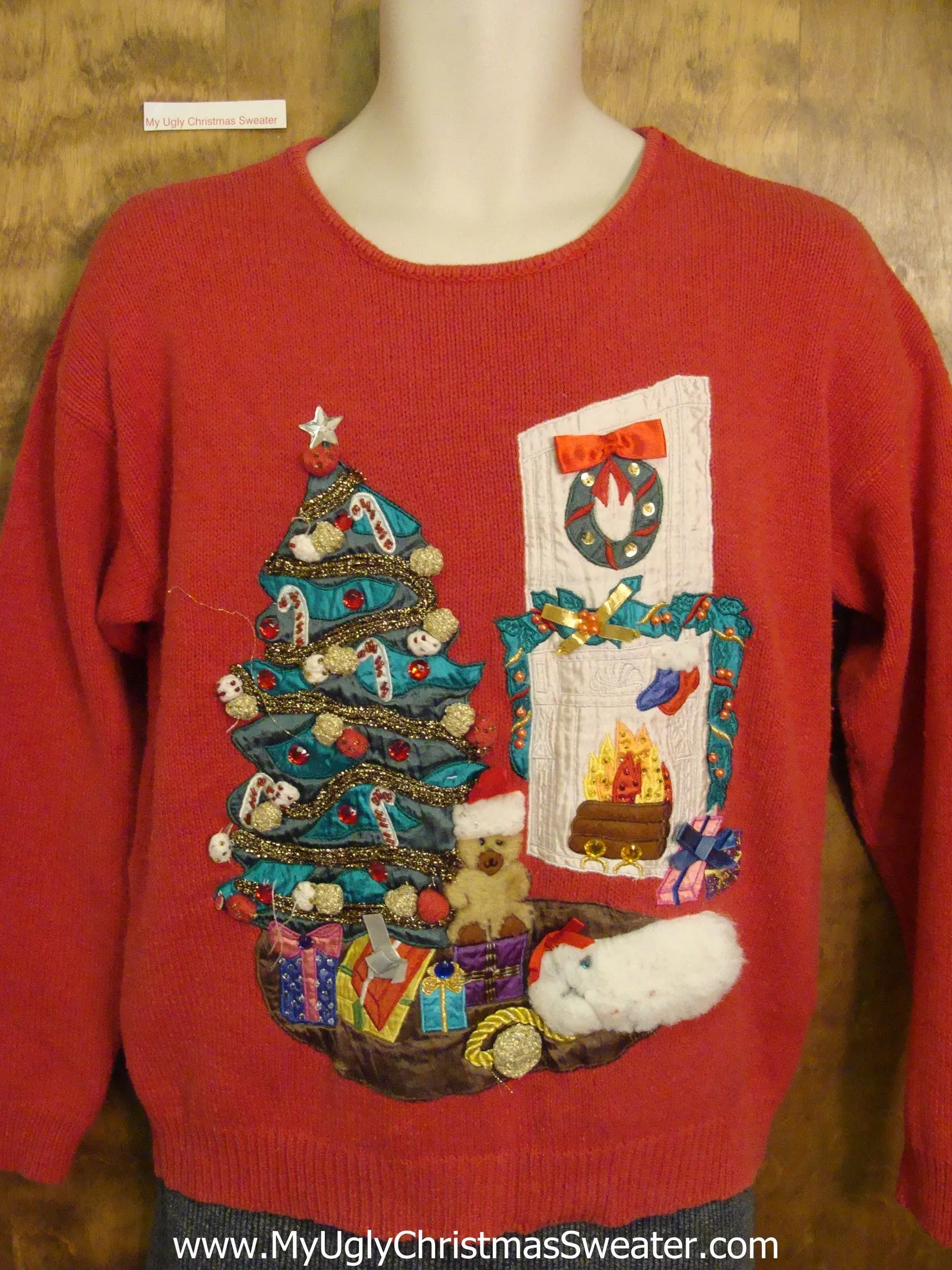 80s Fireplace Scene Ugliest Christmas Sweater