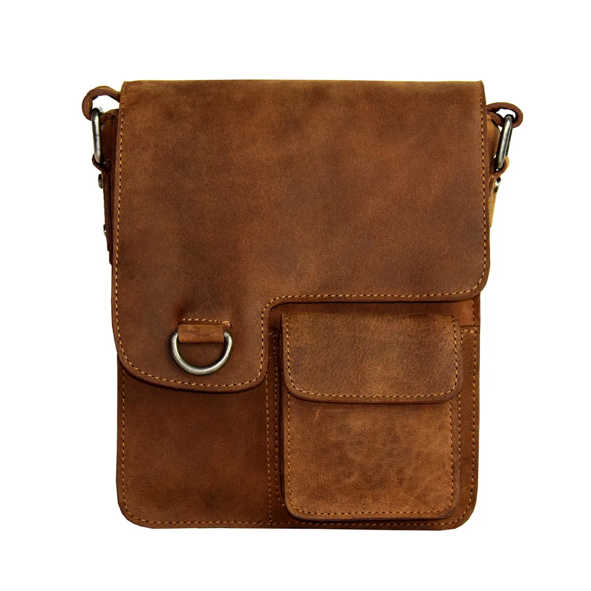 Adrian Klis Leather Small Messenger Bag 2728 - Brown