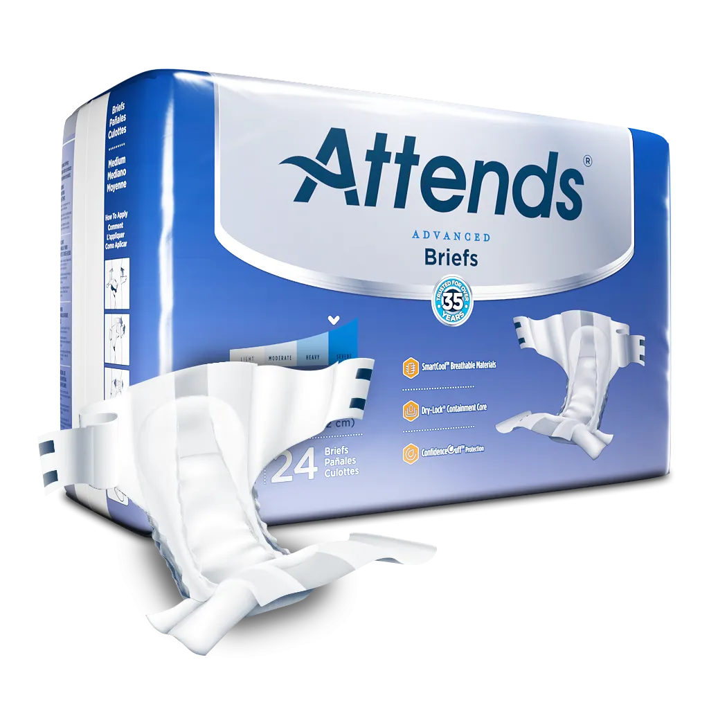 Attends Advanced Briefs Adult Diapers for Incontinence