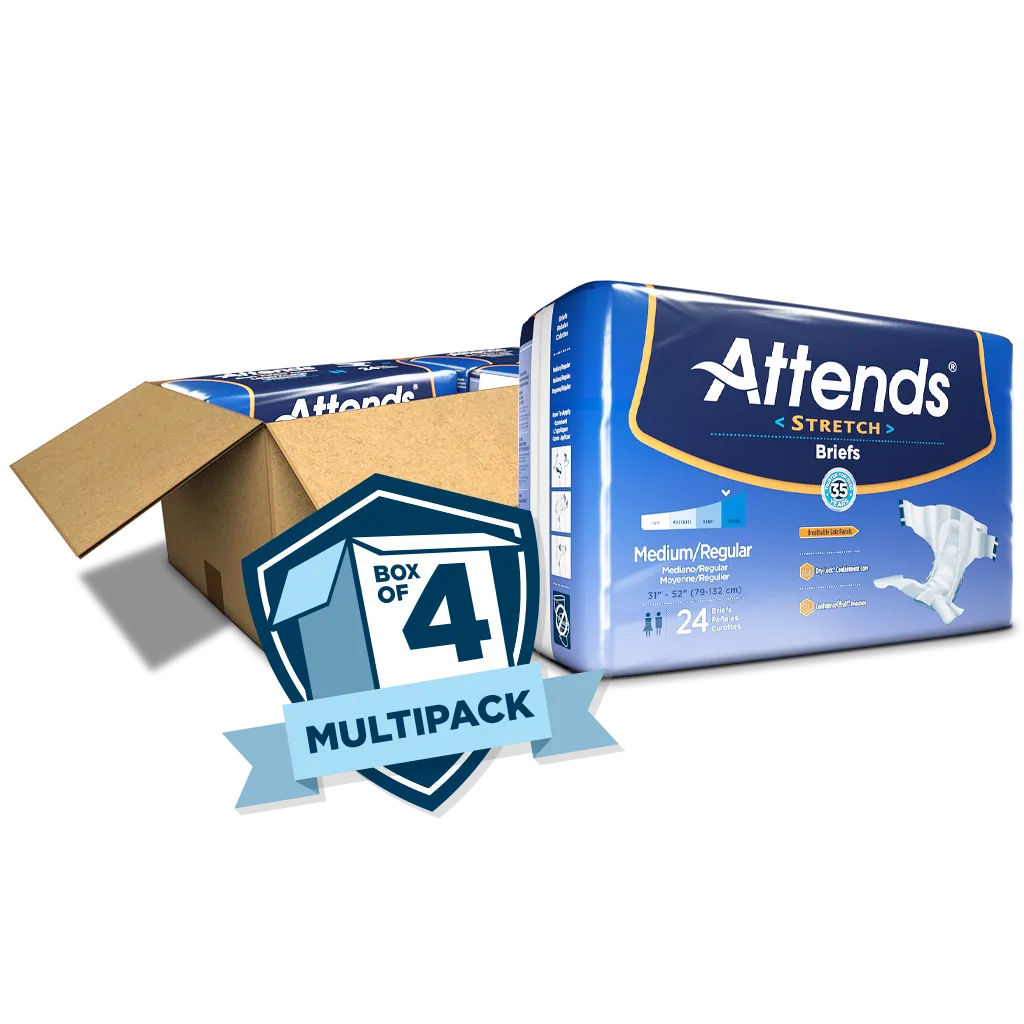 Attends Incontinence Stretch Briefs Adult Diapers Moderate Absorbency