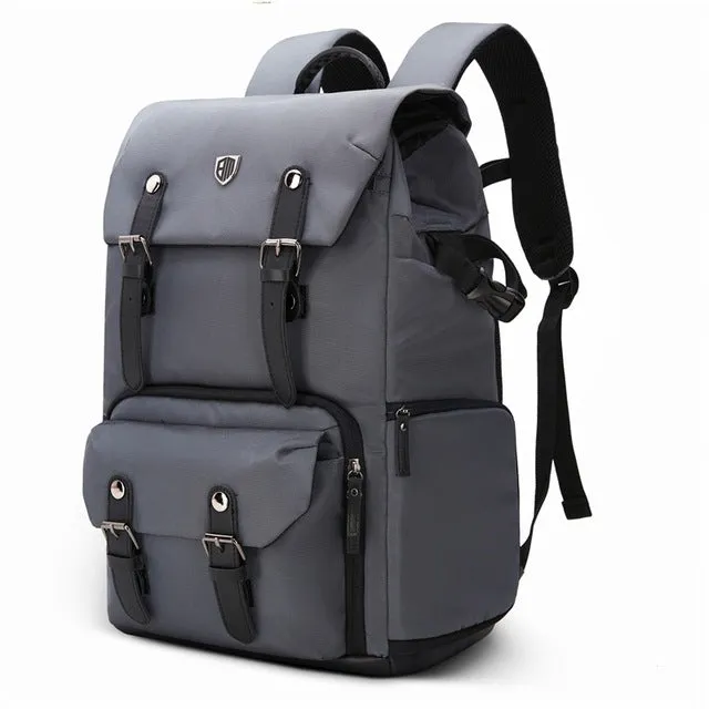 BAGSMART Backpack Canvas & Leather Backpack Waterproof Camera Bag