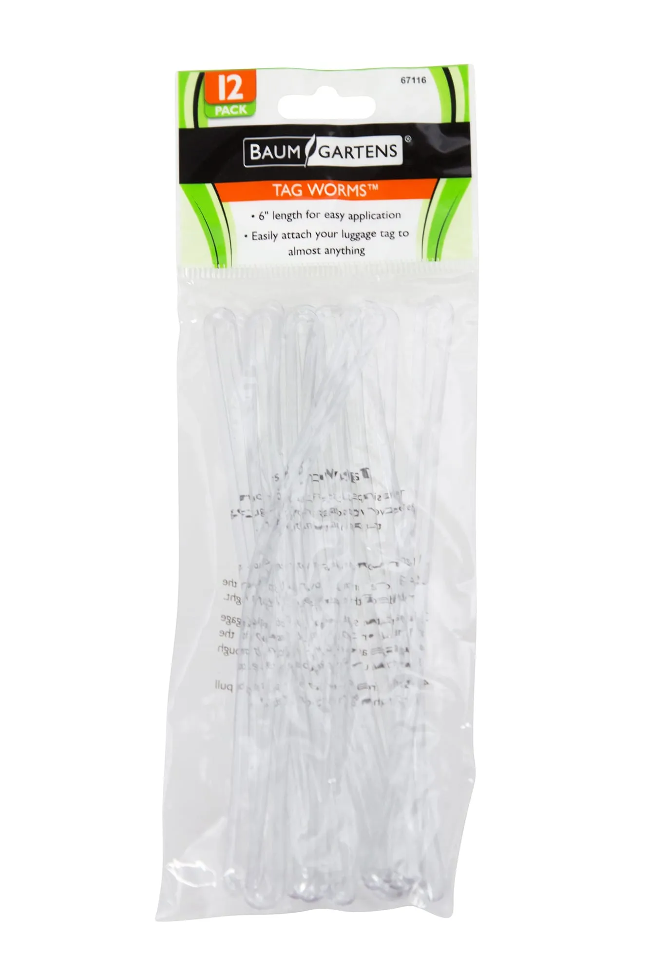 Baumgartens Tag Worms 12 Pack CLEAR (67116)