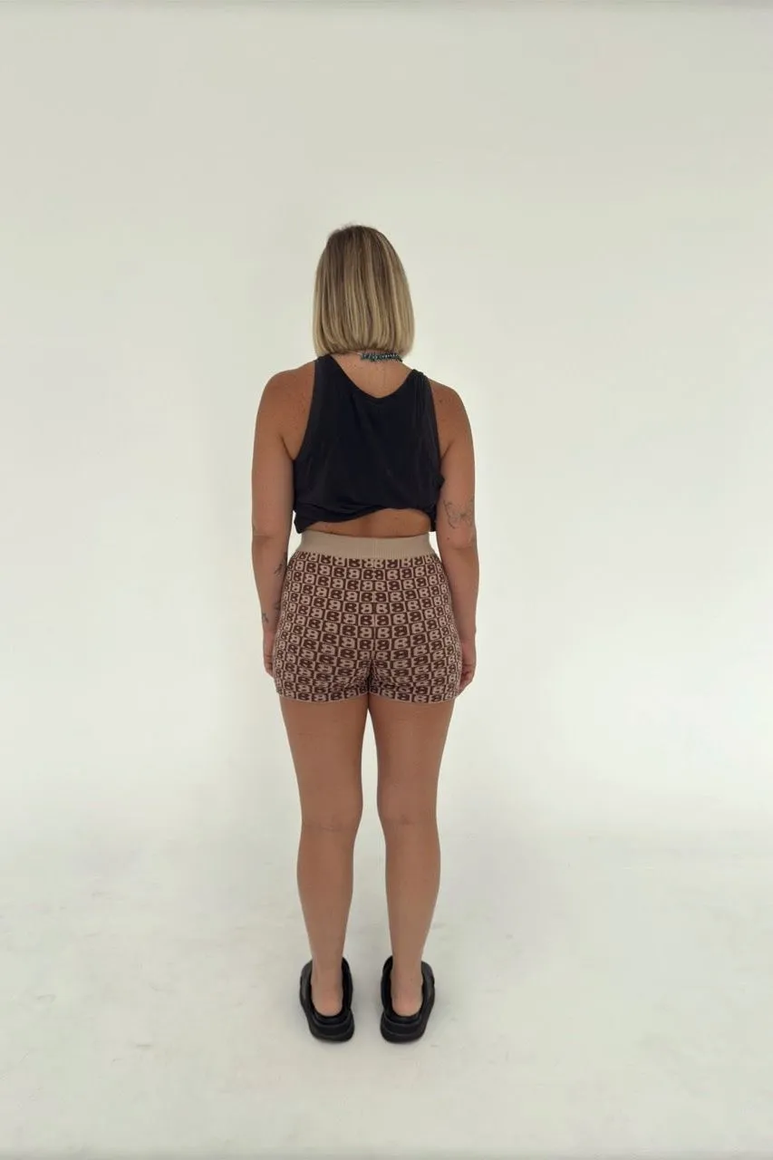 BB womens knit shorts - brown/camel