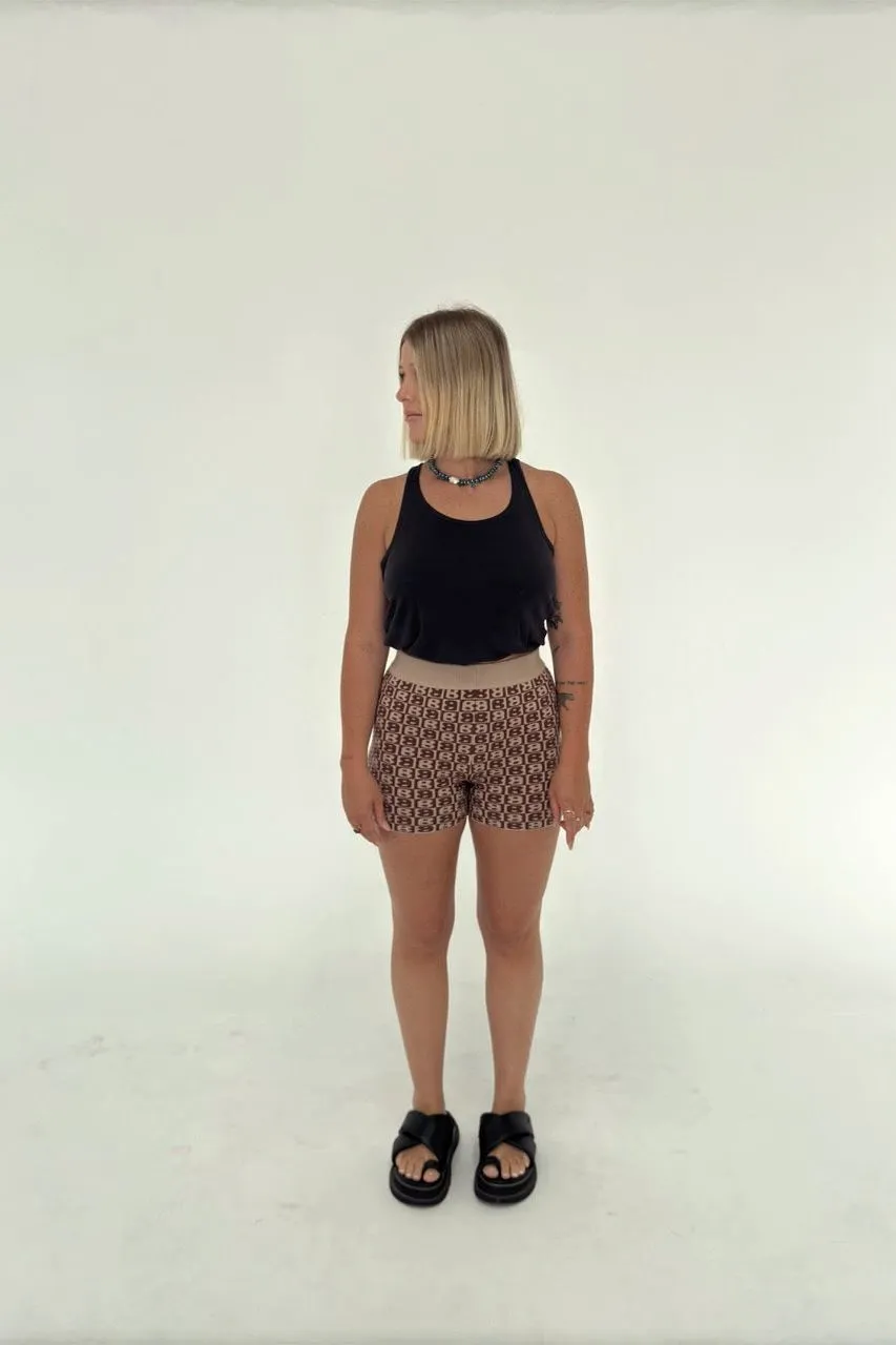 BB womens knit shorts - brown/camel