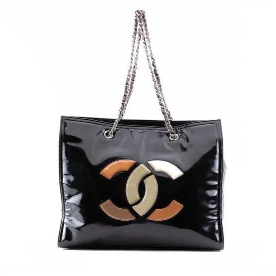 Black Logo Chain Shoulder Bag