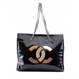 Black Logo Chain Shoulder Bag