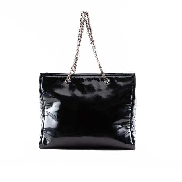 Black Logo Chain Shoulder Bag