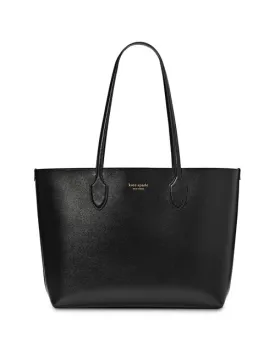 Bleecker kate spade new york large leather tote bag, black