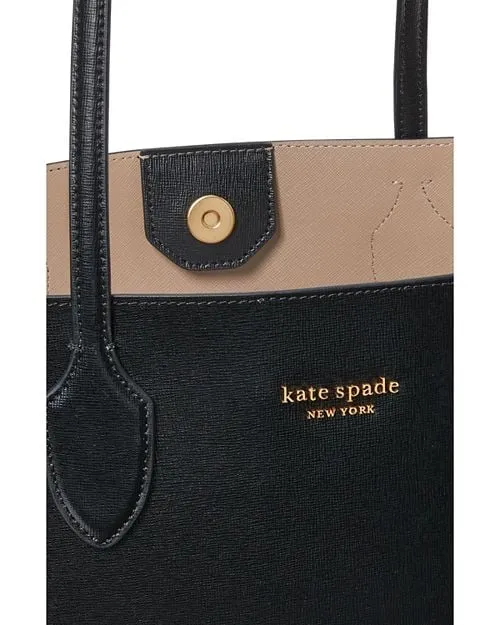 Bleecker kate spade new york large leather tote bag, black