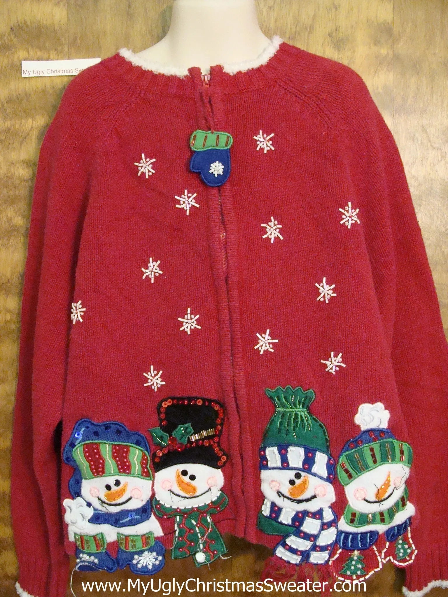 Carrot Nosed Snowmen Ugliest Christmas Sweater