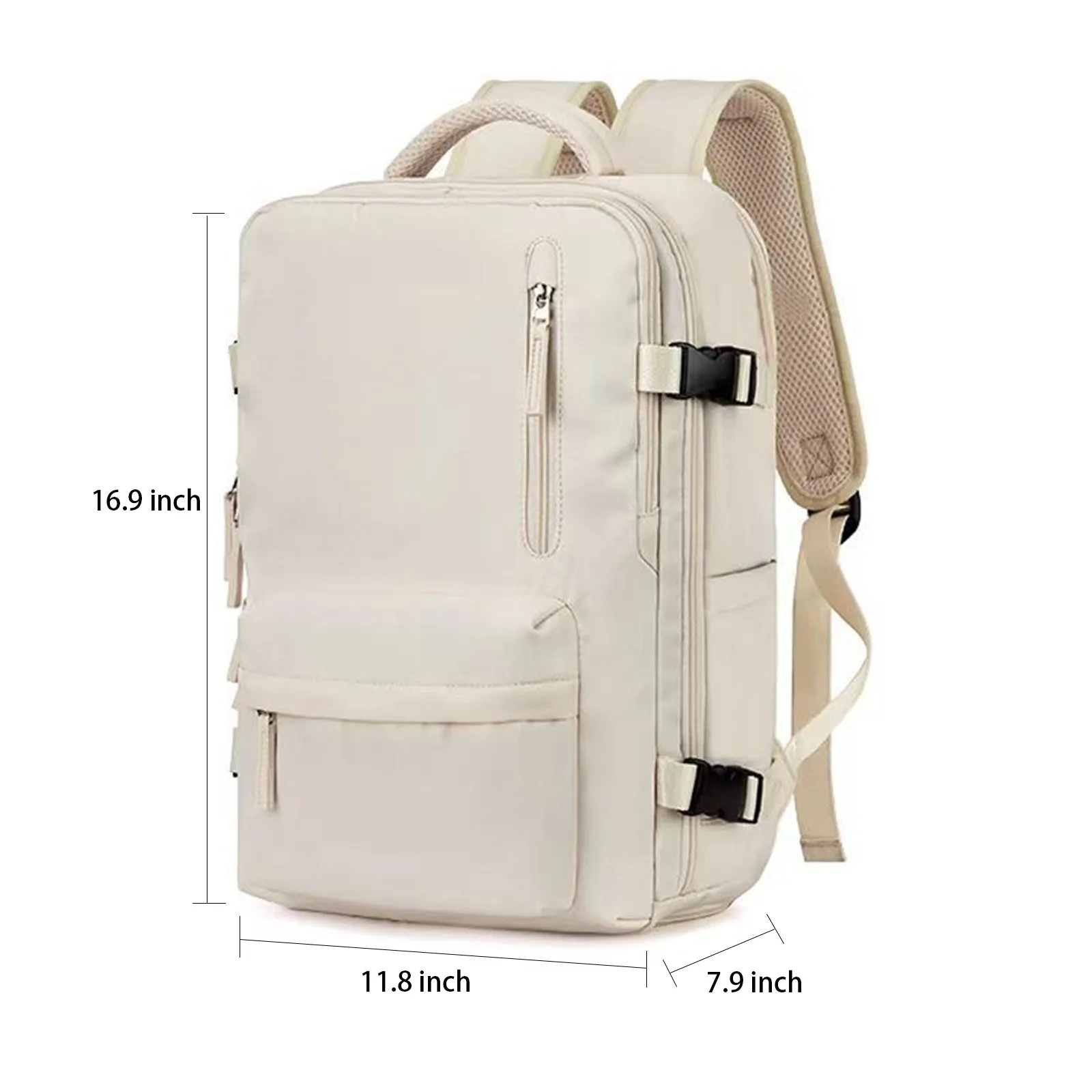 Carry on Backpack, Large Travel Backpack for Women Men, Airline Approved Gym Backpack Waterproof Business Laptop Daypack, Large Capacity, White