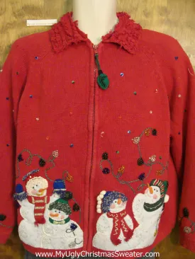 Celebrating Snowmen Ugliest Christmas Sweater