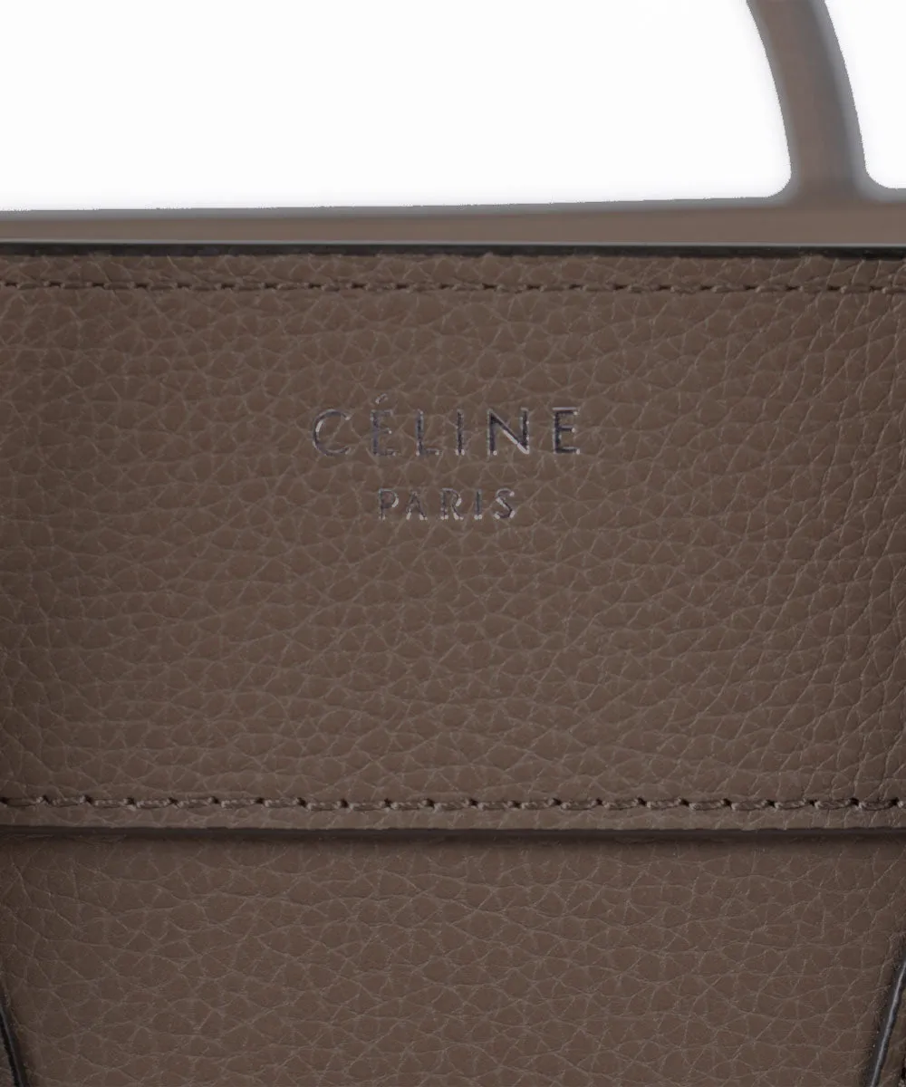 Celine Mini Luggage Bag in Tan Baby Drummed Calfskin Leather