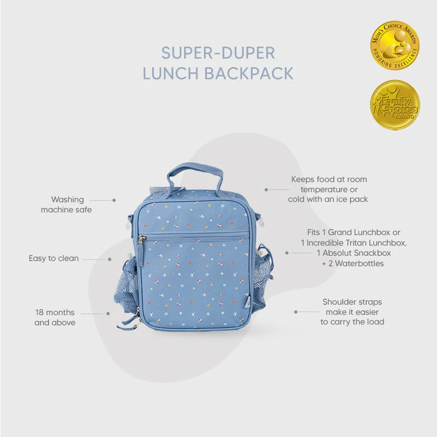 Citron Super-Duper Lunch Backpack with Side Bottle Pockets - Spaceship