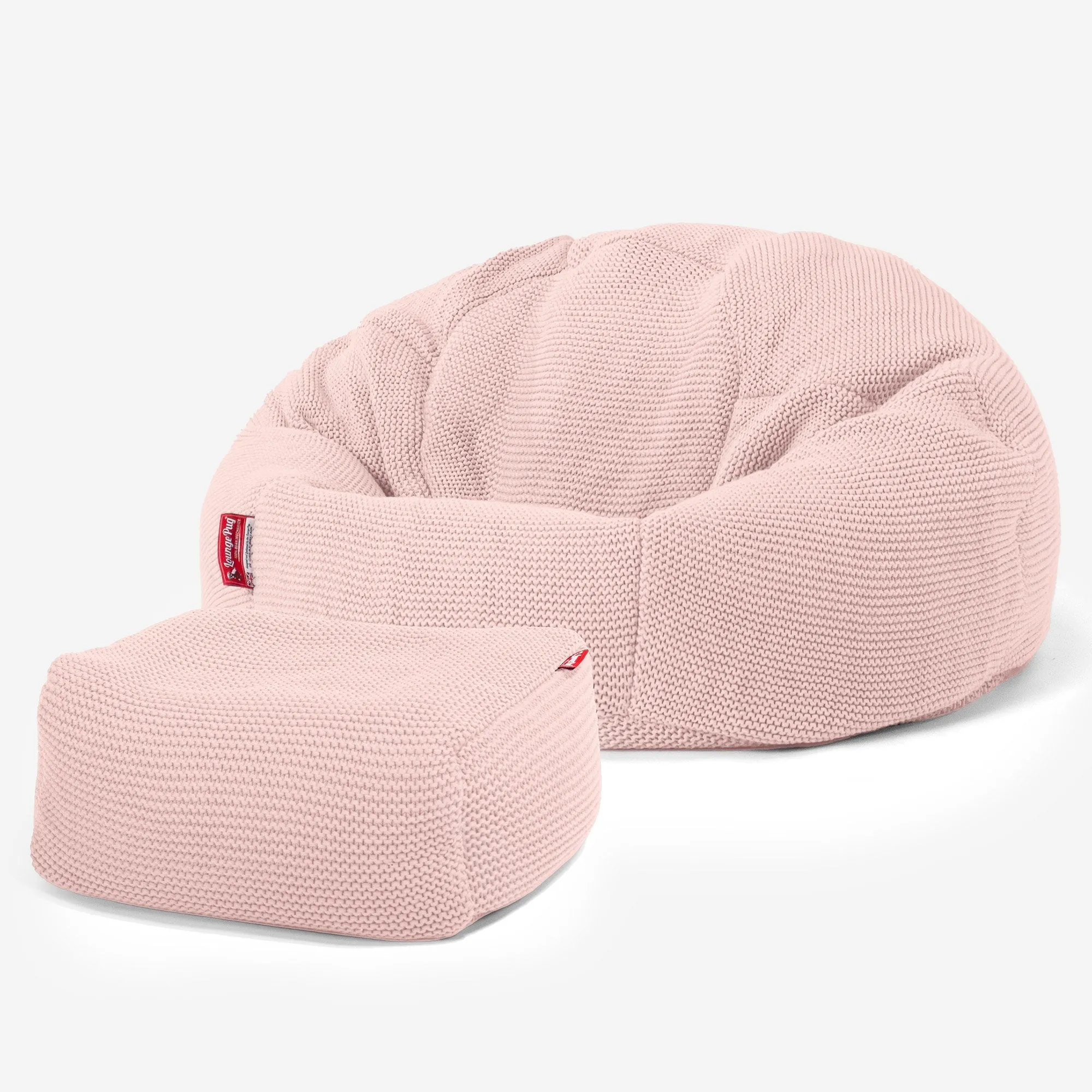 Classic Bean Bag Chair - Ellos Knitted Baby Pink