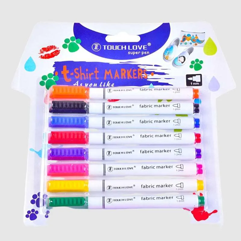 Clothes Textile Markers Fabric Paint Pen 8 Pcs Set