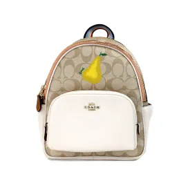 Coach Mini Court Butterfly Motif Backpack (Chalk/Taffy)