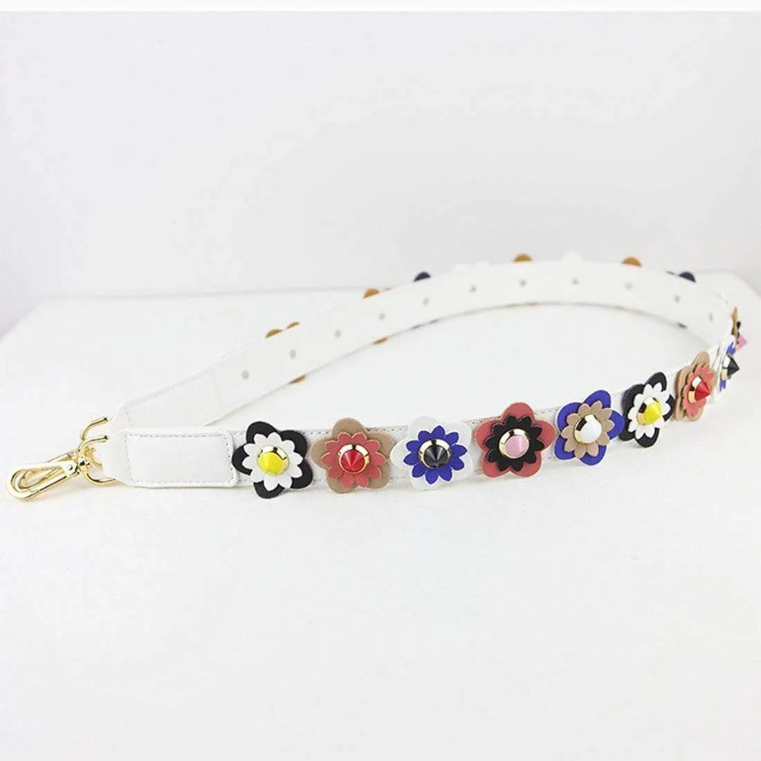 Colorful Flower Rivet Shoulder Strap