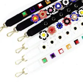 Colorful Flower Rivet Shoulder Strap