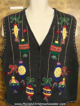 Dangling Festive Ornaments Ugliest Christmas Sweater Vest