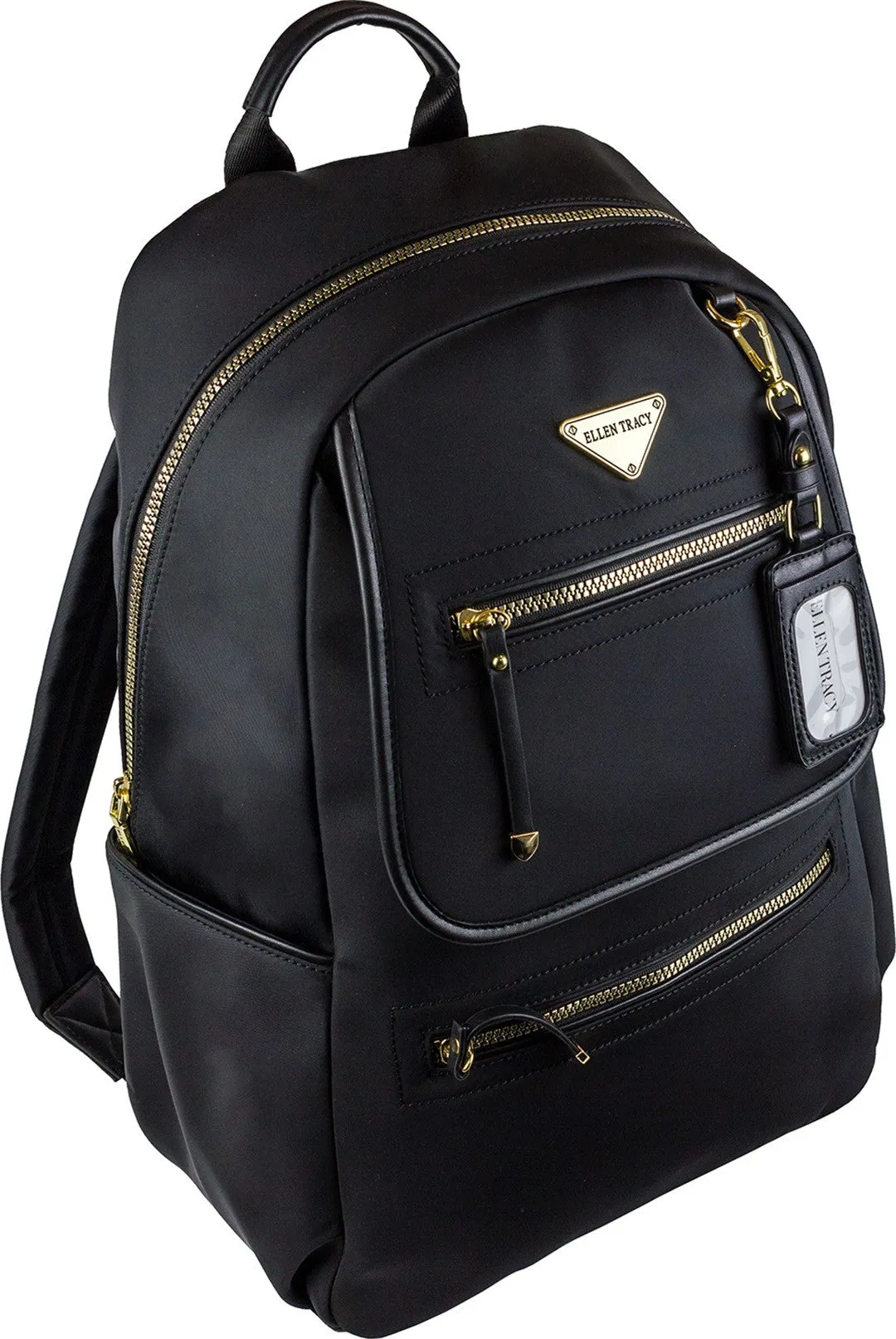 Ellen Tracy 19 In. Nylon Twill Workbook Tech Backpack ETB1011-001-BK