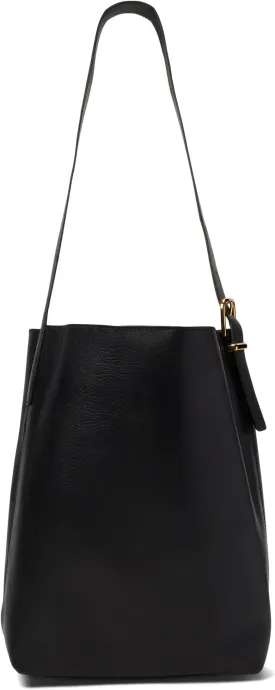 Essential Bucket Madewell Leather Tote in True Black