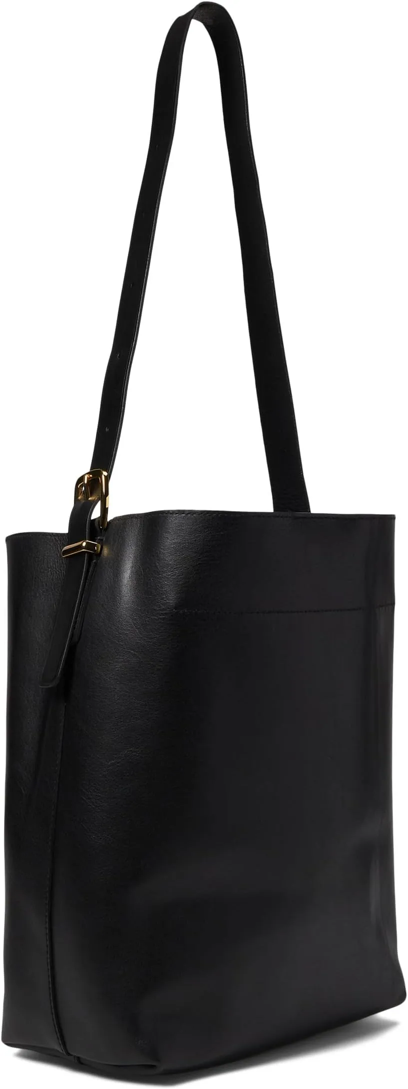 Essential Bucket Madewell Leather Tote in True Black