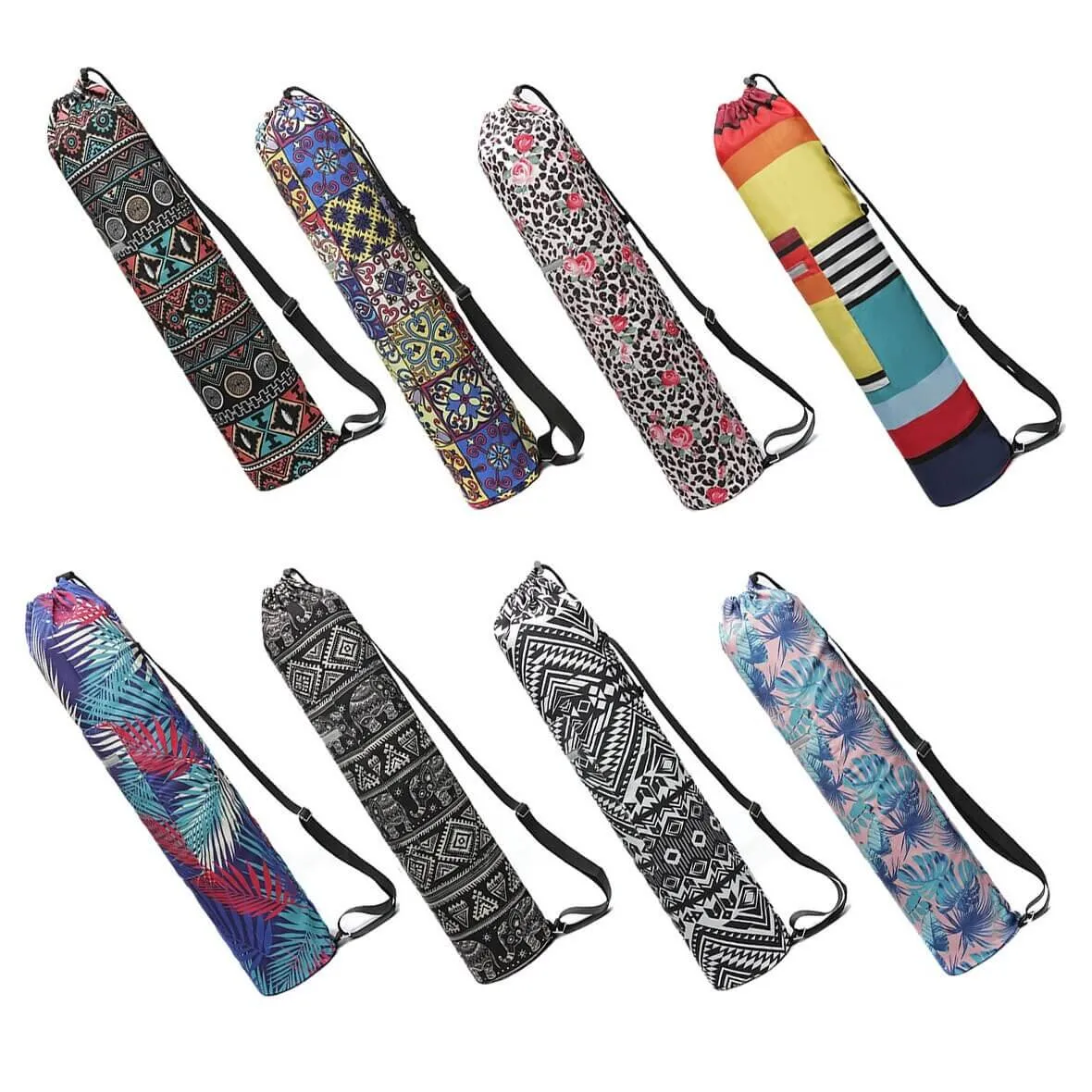 Fashion Floral Printed Yoga Mat Bag with Adjustable Strap - SF0518