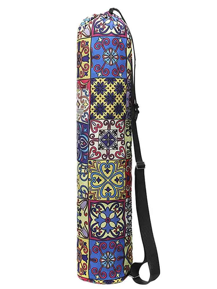 Fashion Floral Printed Yoga Mat Bag with Adjustable Strap - SF0518