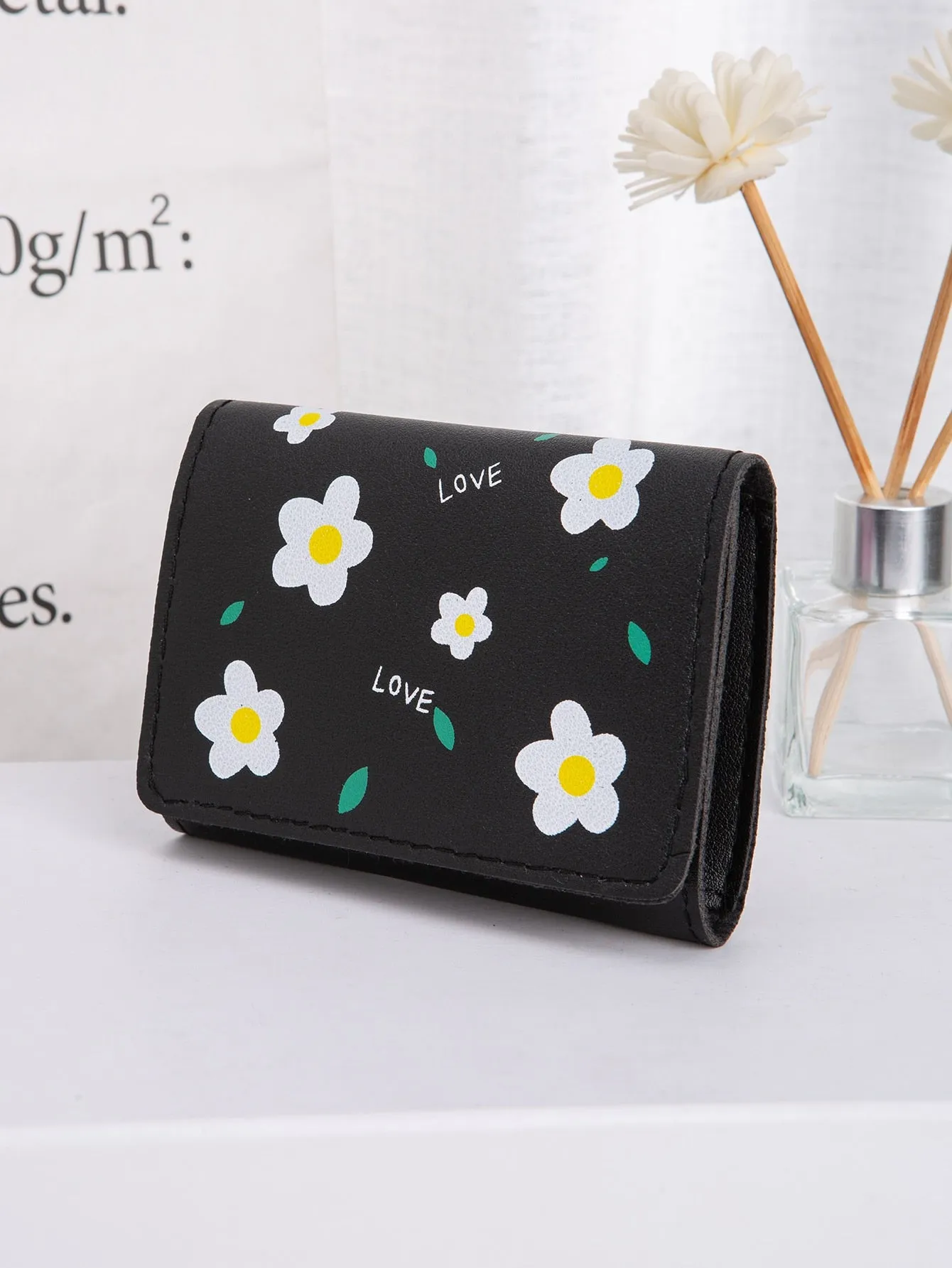 Floral Design Wallet Card Holder Small Wallet Card Holder Small Purse Coin Purse