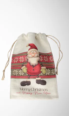 Gift Christmas Fabric Bag (Old Santa)