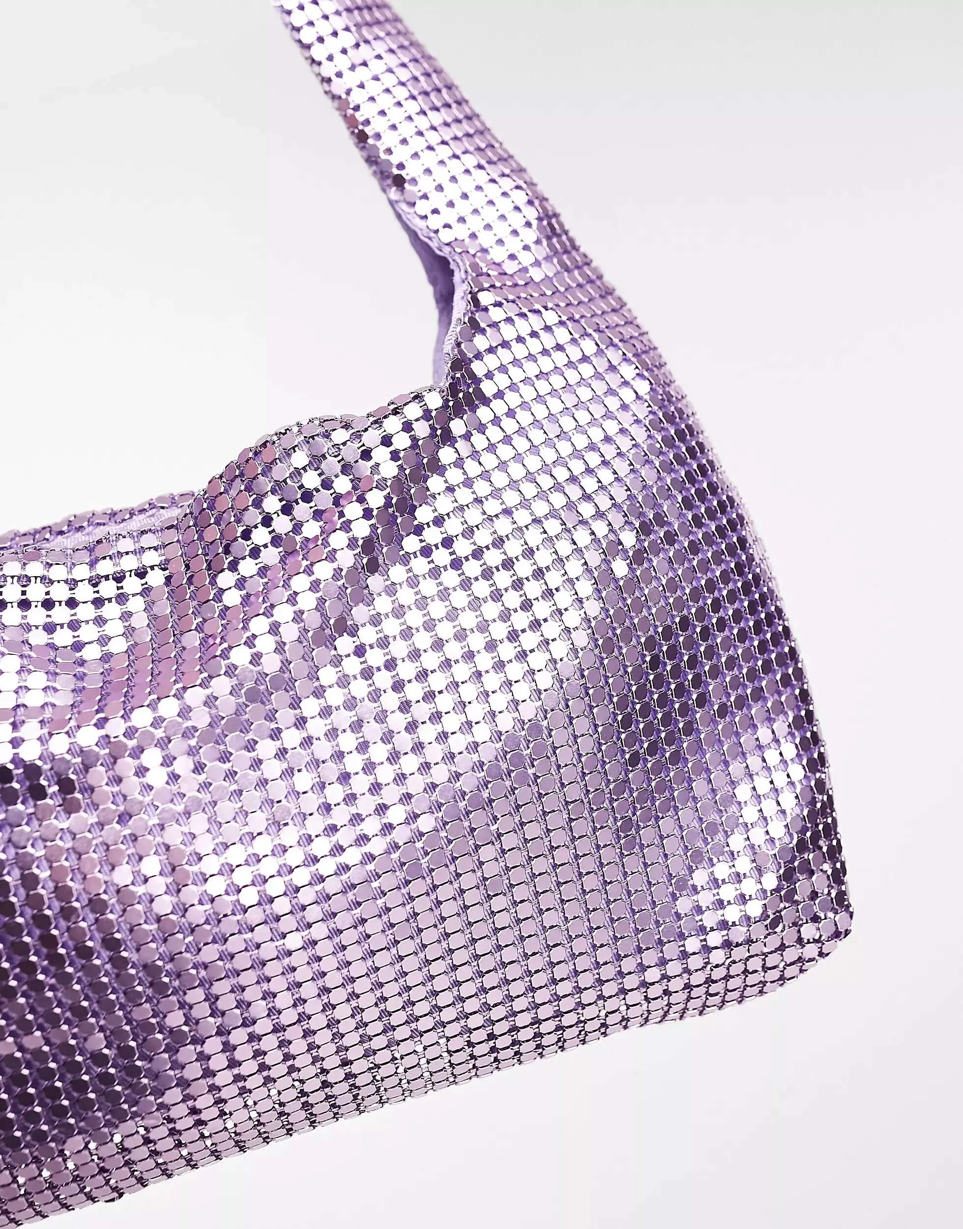 Glamorous lilac mini bag with chainmail diamonds Glamorous