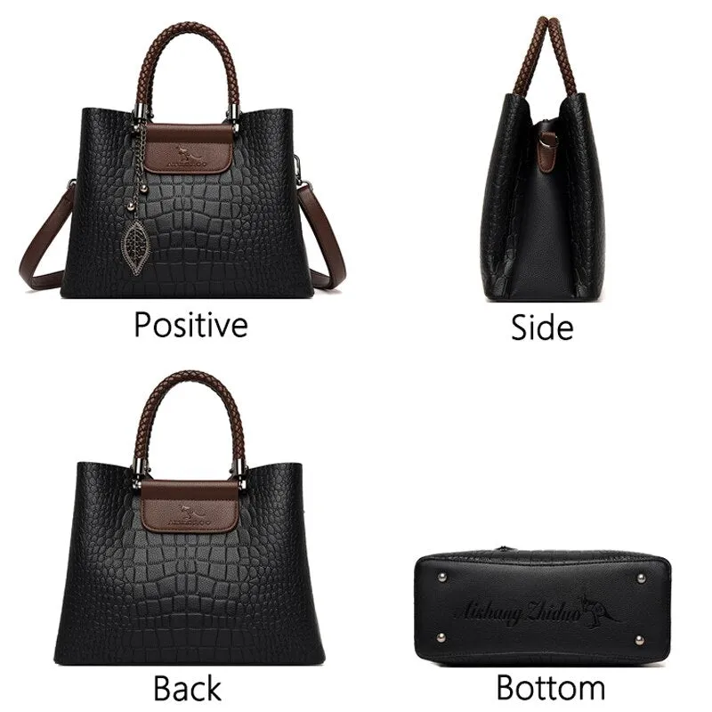 High quality women's handbag pocket luxury leather bags ladies shoulder bags tote