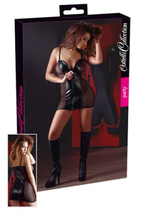 Imitation Leather Mini Dress