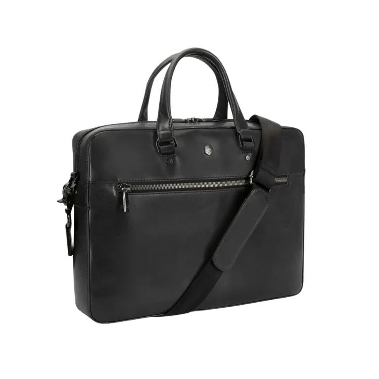 Jekyll & Hide Slim Zip Top Briefcase - Black