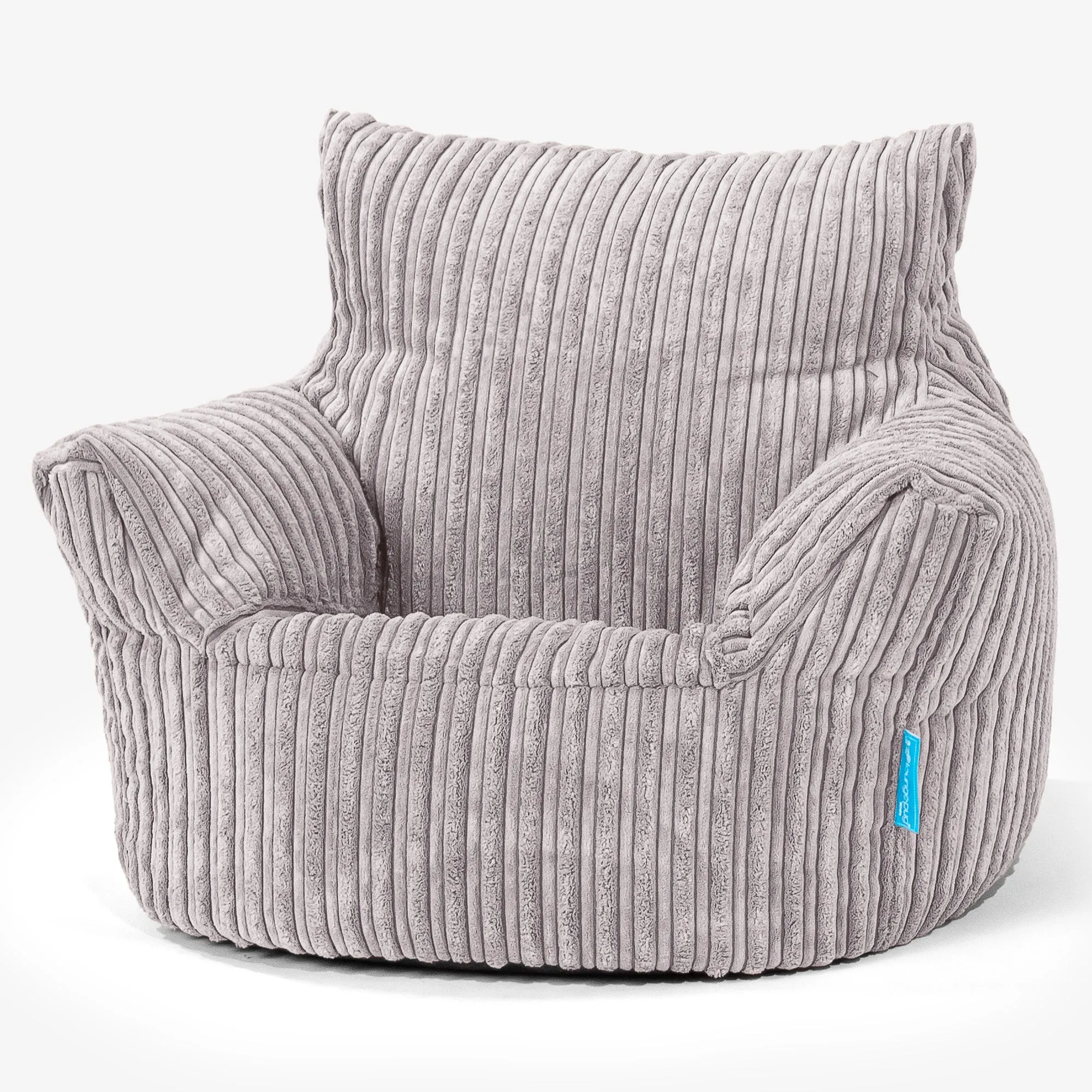 Kids Armchair Bean Bag for Toddlers 1-3 yr - Cord Silver Grey