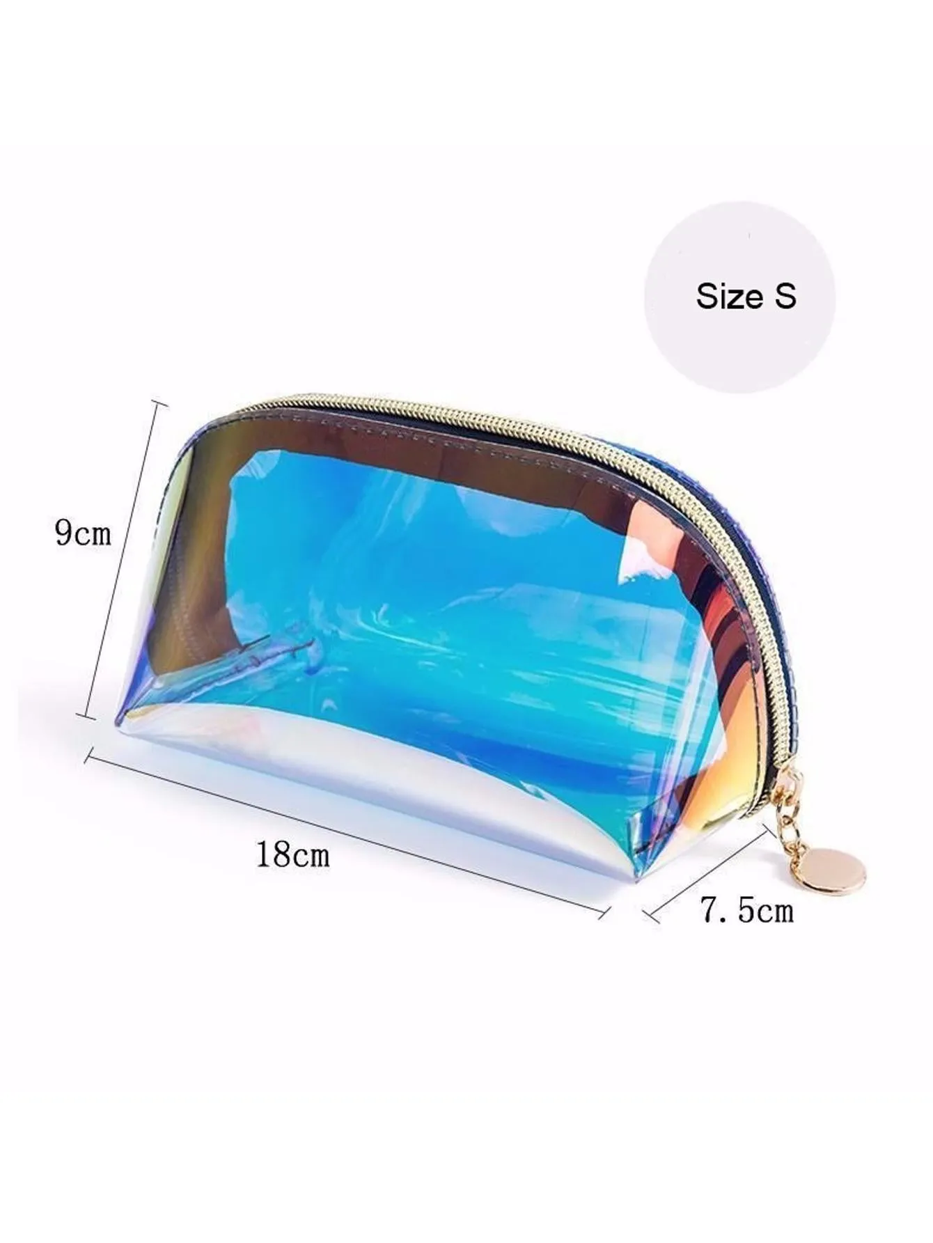 Laser Holographic Bag Cosmetics Semicircle Makeup Bag Cosmetic Organizer