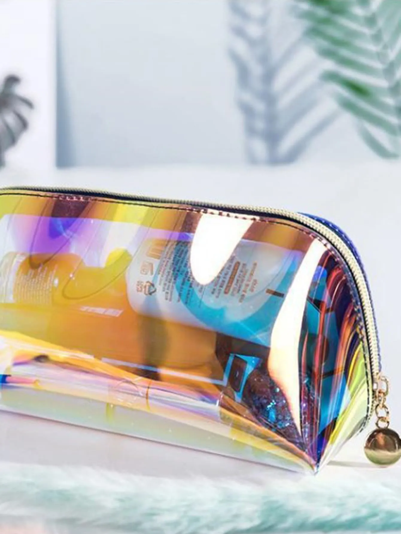 Laser Holographic Bag Cosmetics Semicircle Makeup Bag Cosmetic Organizer