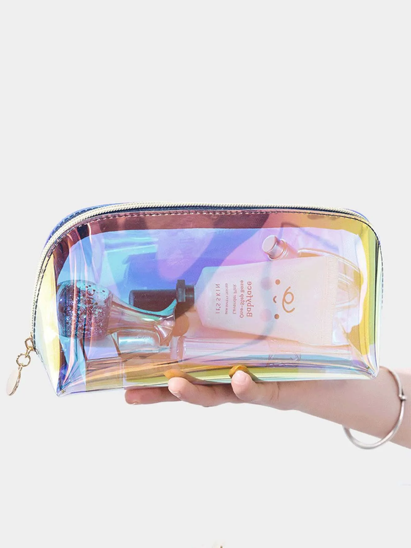 Laser Holographic Bag Cosmetics Semicircle Makeup Bag Cosmetic Organizer