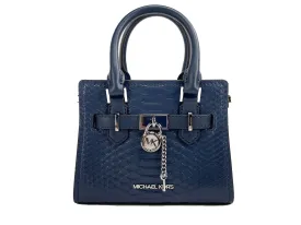 Michael Kors Hamilton XS Small Snake Skin Crossbody Bag (Navy)