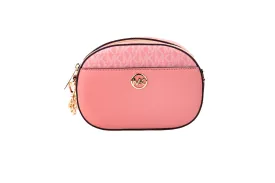 Michael Kors Jet Set Glam Tea Rose Leather Oval Crossbody