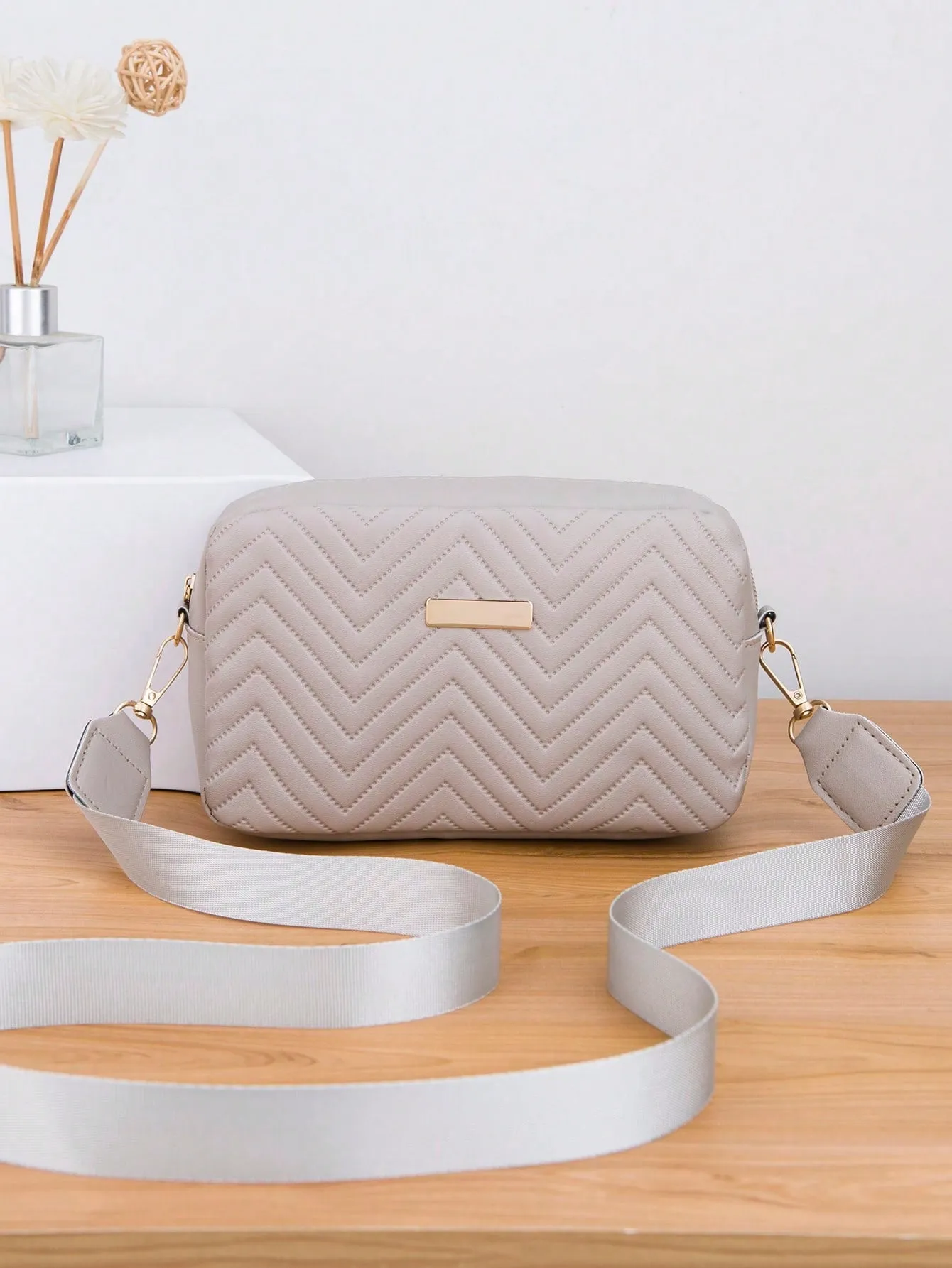 Mini Chevron Quilted Square Bag Fashion Pink