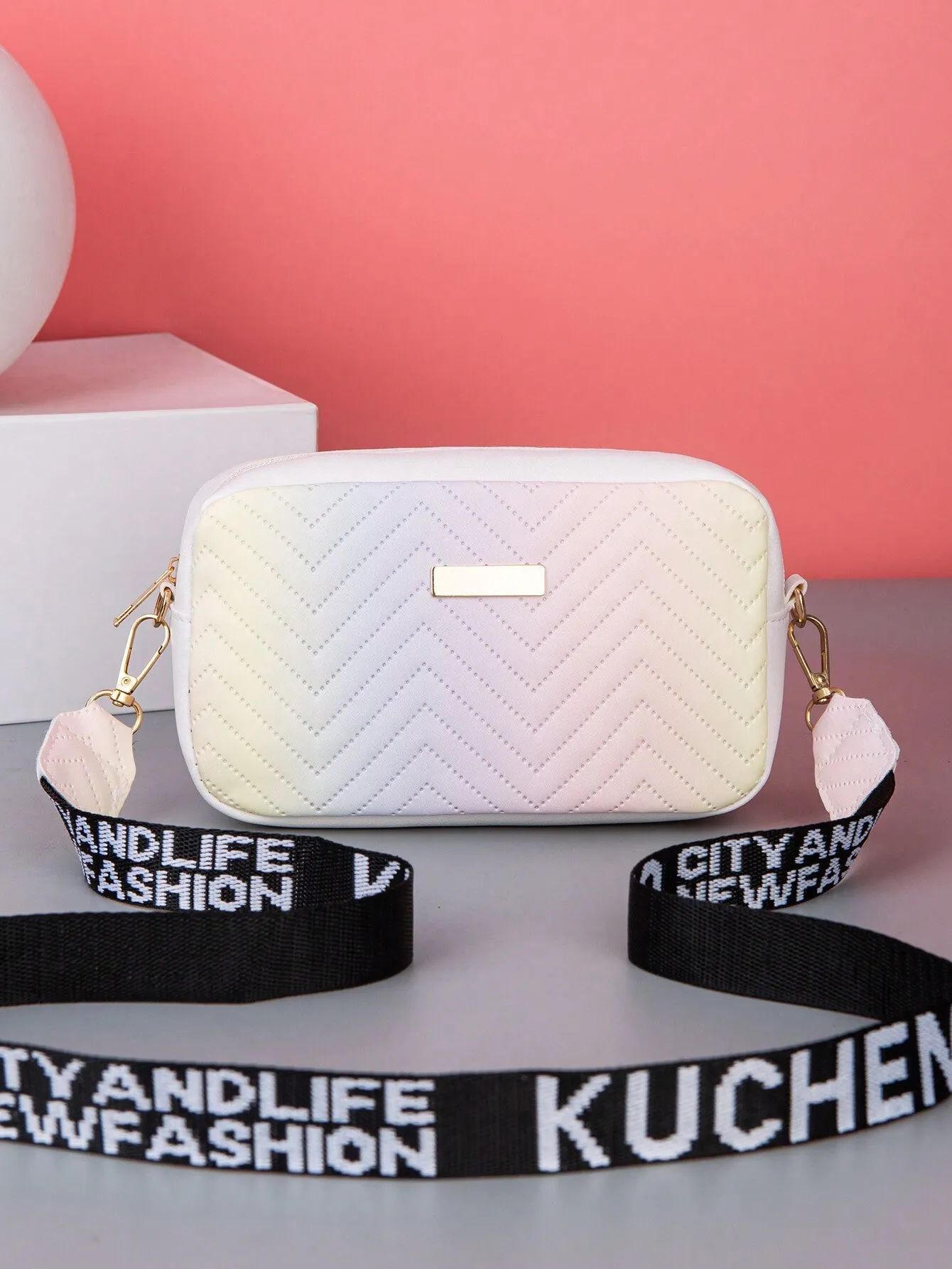 Mini Chevron Quilted Square Bag Fashion Pink