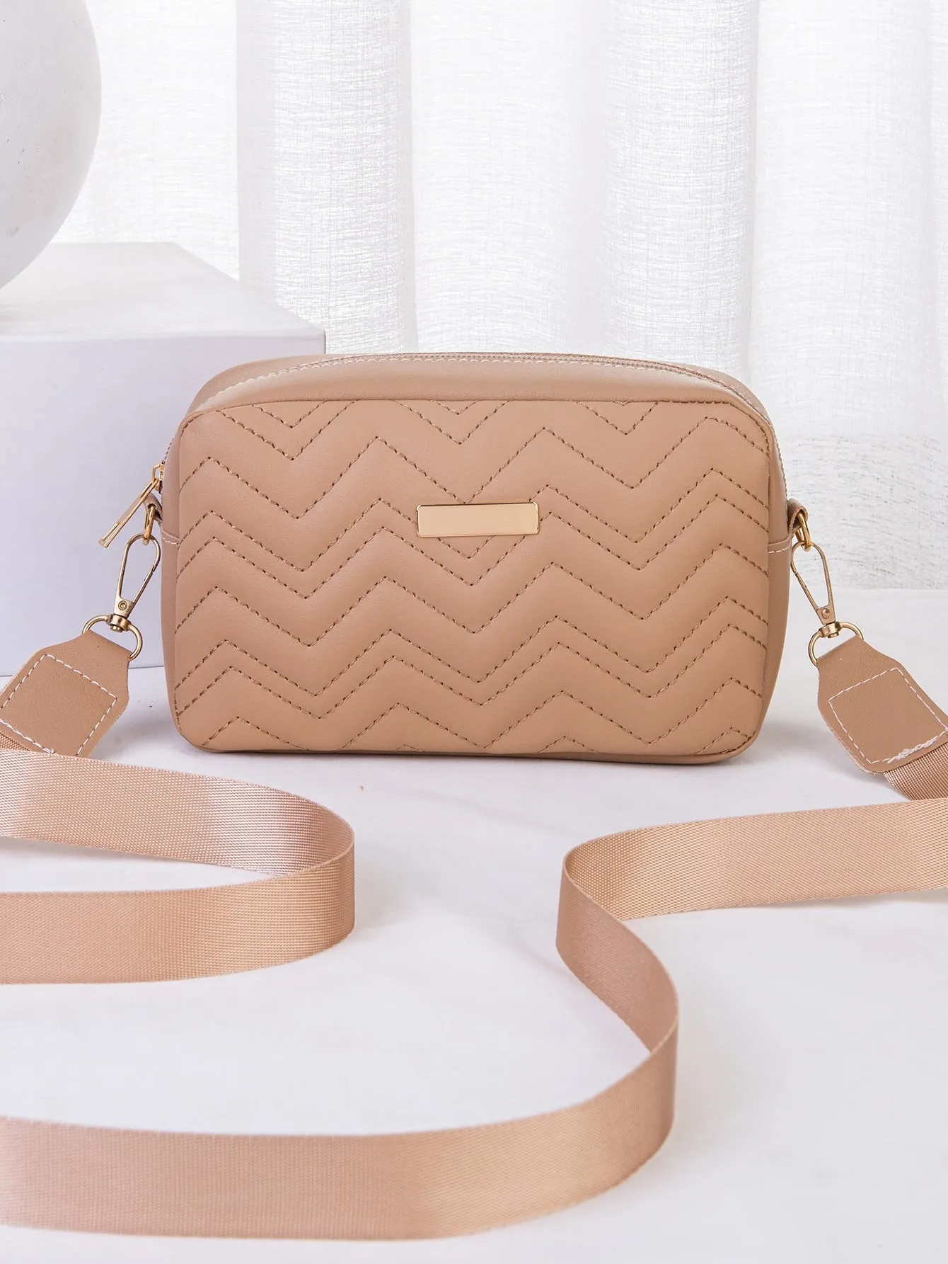 Mini Chevron Quilted Square Bag Fashion Pink