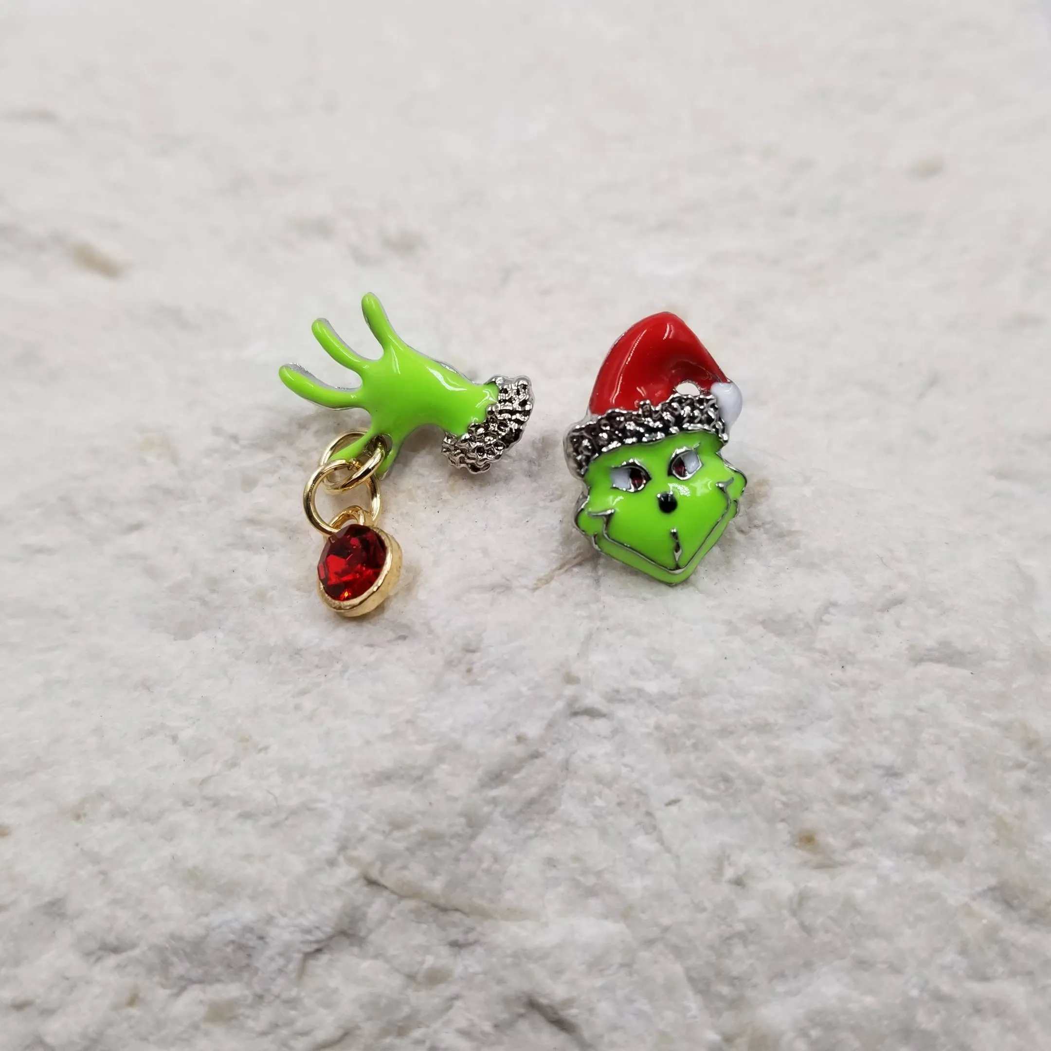 Mini Grinch Christmas Stud