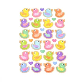 Pastel Rubber Ducky Pop-Up Stickers, 33-Piece