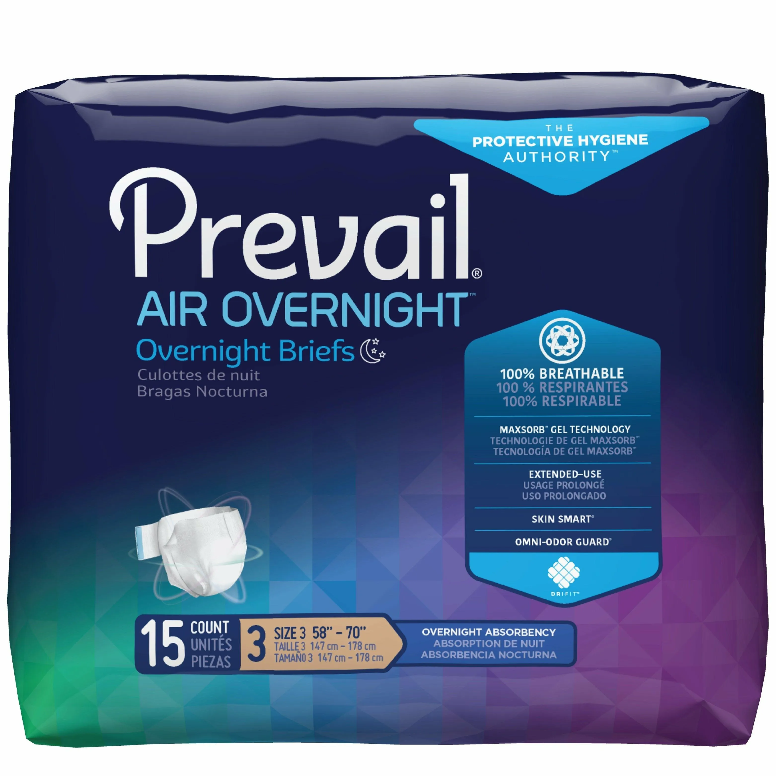 Prevail AIR Overnight Briefs Adult Diapers