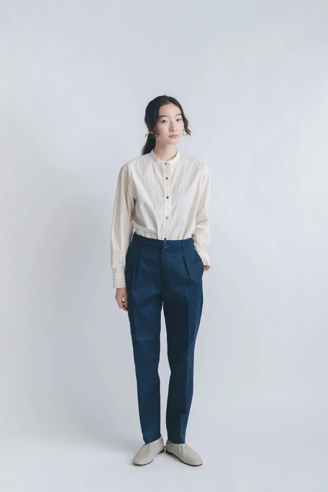 【SALE】 HAND ROOM WOMENS バンドカラーシャツ