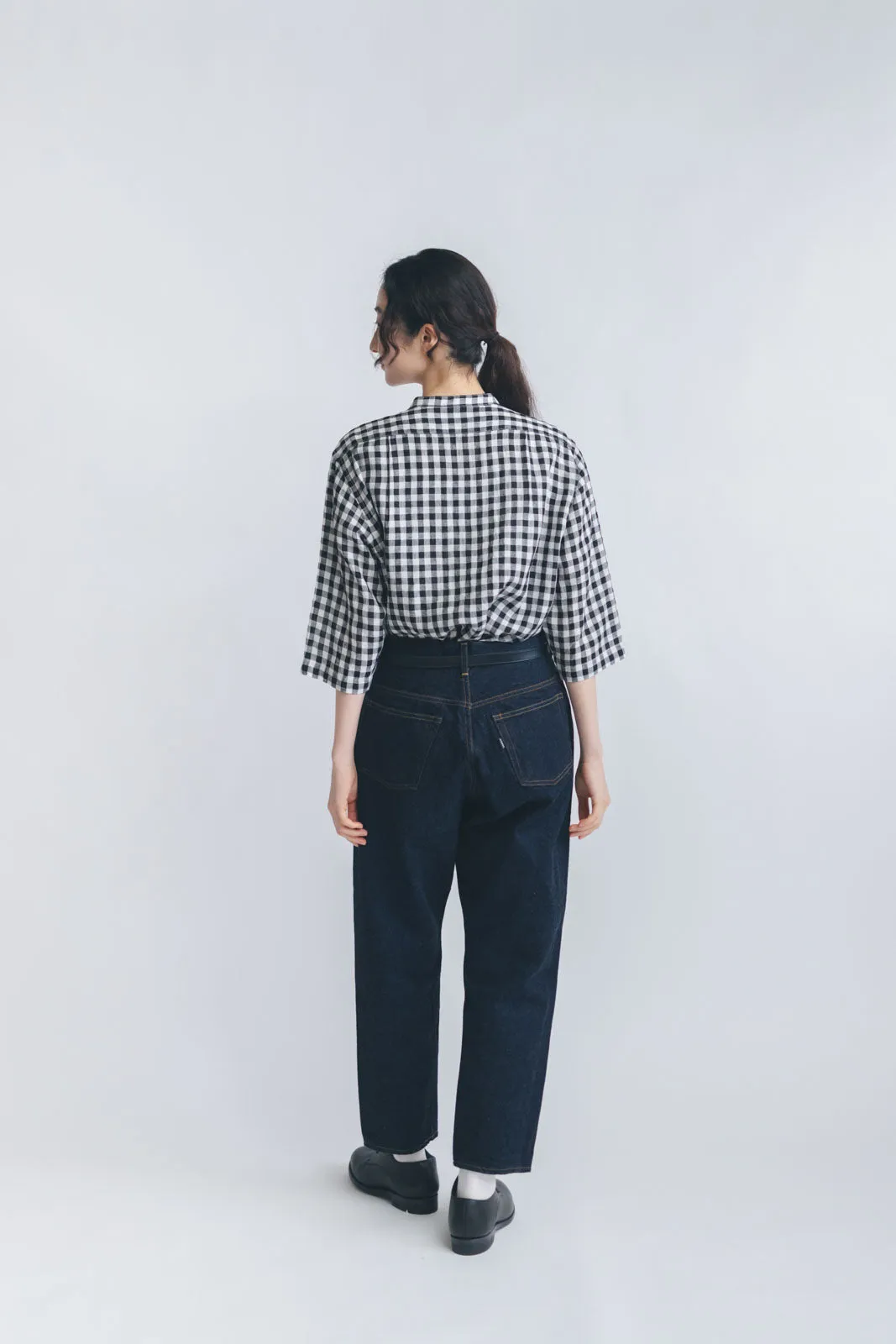 【SALE】 HAND ROOM WOMENS ショートクルタシャツ ギンガム