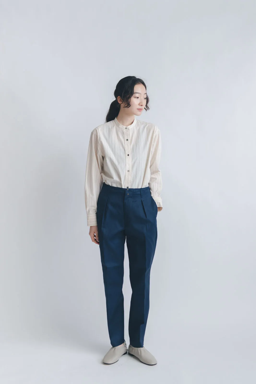 【SALE】 HAND ROOM WOMENS バンドカラーシャツ